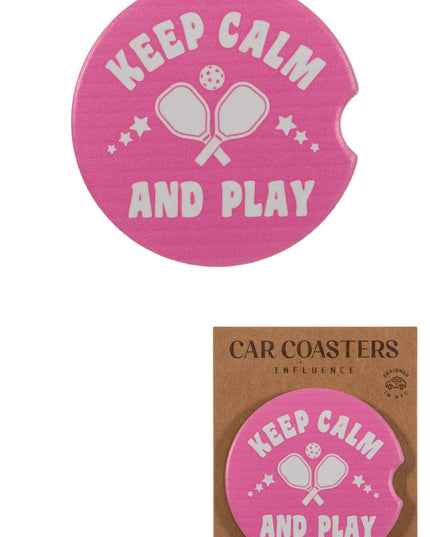 Sport Pickleball Round Pattern Ceramic Car Coaster