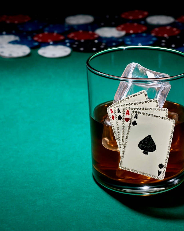 Playing Cards Jeweled Double Old Fashioned