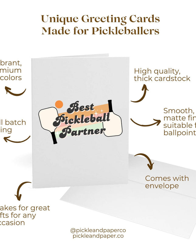 Best Pickleball Partner Thank You Greeting Card