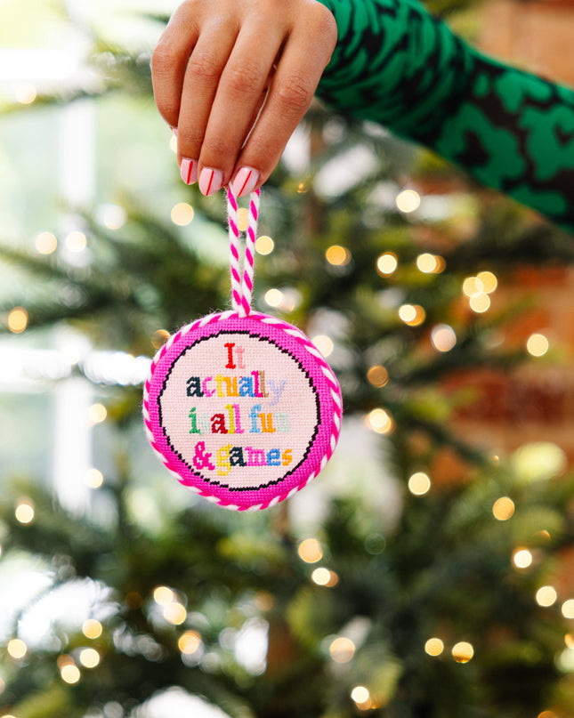 Needlepoint Ornament - Fun & Games