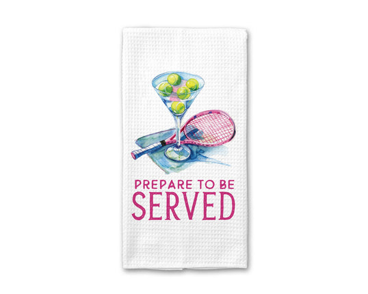 Prepare to Be Served Tennis Waffle Towel