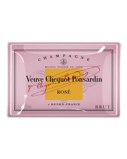 Veuve Clicquot Rose Decoupage Glass Tray