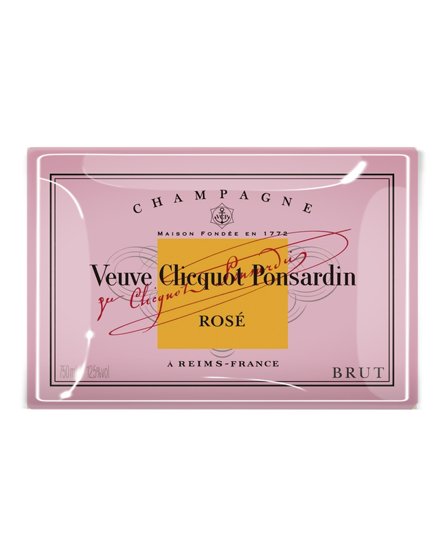 Veuve Clicquot Rose Decoupage Glass Tray