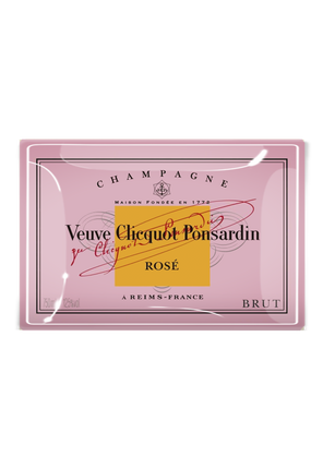 Veuve Clicquot Rose Decoupage Glass Tray