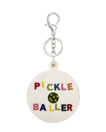 Ladies PICKLE BALLER theme Fashion KEYCHAIN mirror