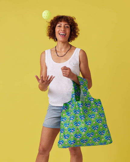 Reusable Shopper Bag Pickleball Fun Pattern