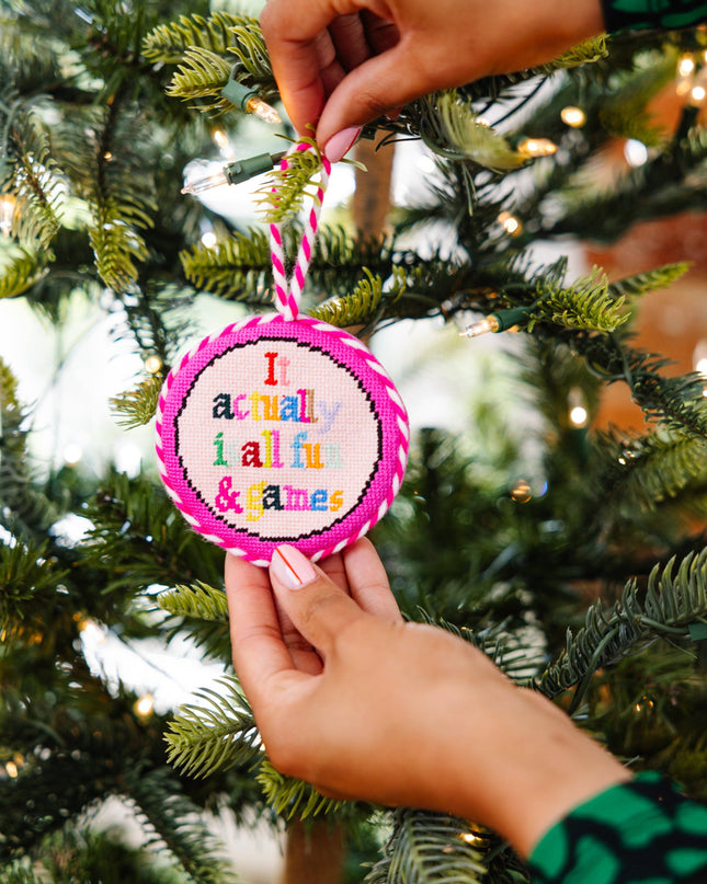 Needlepoint Ornament - Fun & Games