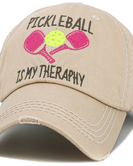 Pickleball Therapy Washed Vintage Ballcap
