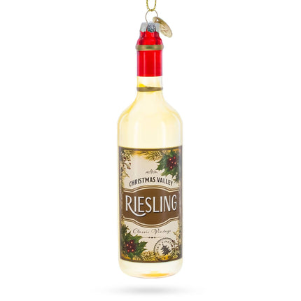 Riesling Wine Bottle Glass Ornament