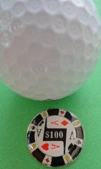 $100 Poker Chip Ball Marker