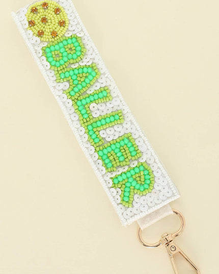 Baller Seed Beaded Sequin Rhinestone Keychain