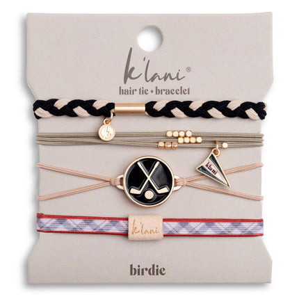 "Birdie" Black & Green Hair Tie Bracelets with Removable Ball Marker