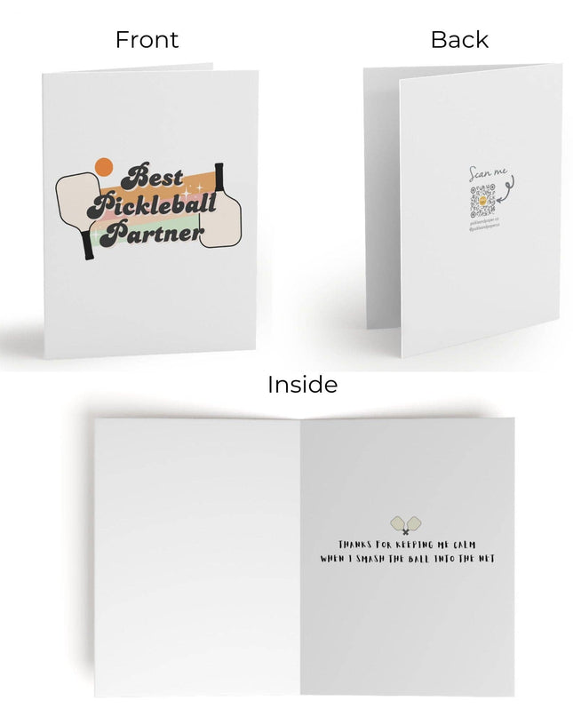 Best Pickleball Partner Thank You Greeting Card