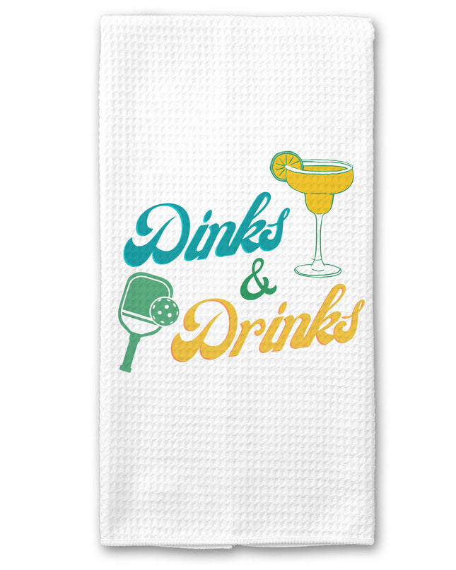 Dinks & Drinks Pickleball Waffle Towel