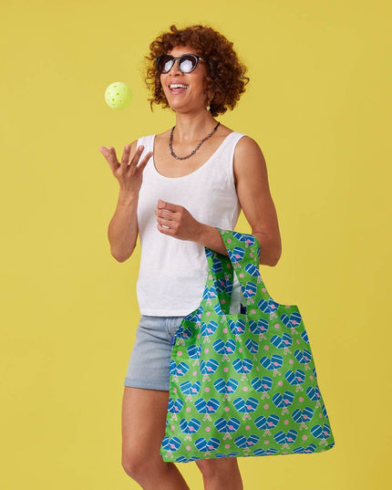 Reusable Shopper Bag Pickleball Fun Pattern