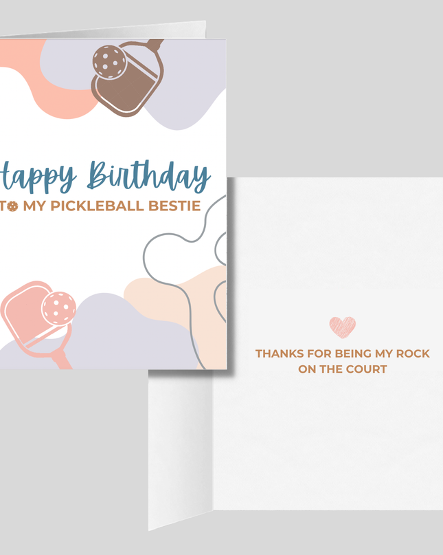 Happy Birthday to My Pickleball Bestie Greeting Card