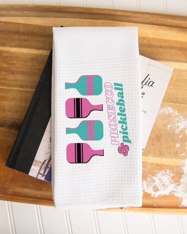 Prosecco & Pickleball Waffle Towel