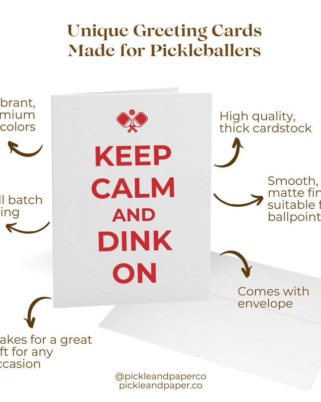 Keep Calm and Dink On Pickleball Greeting Card