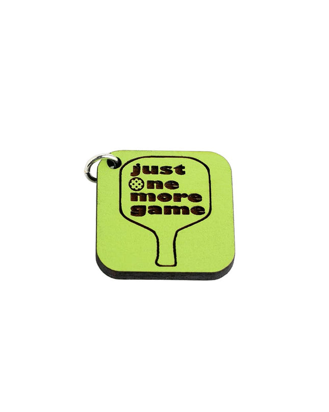 One More Game Wood Charm