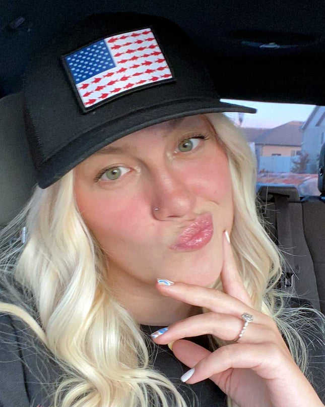 Retro Trucker Pull Patch Hat By Snapback - Black