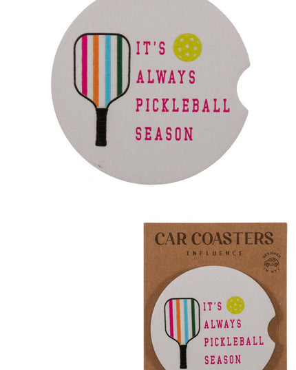 Sport Pickleball Round Pattern Ceramic Car Coaster