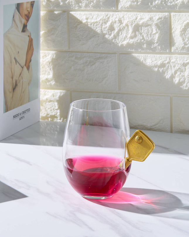 Pickleball Stemless Wine Glass