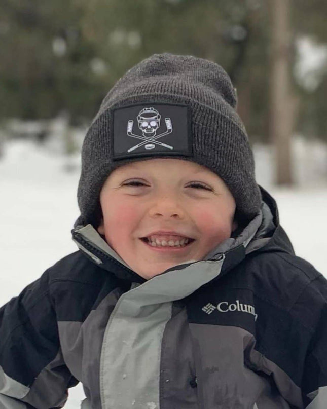 Beanie Pull Patch Cap By Flexfit - Dark Grey