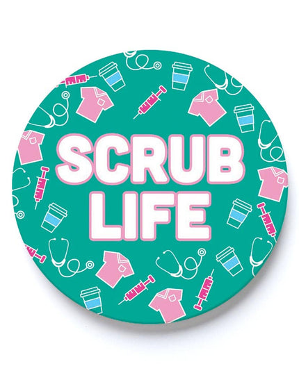 Car Coaster-Scrub Life Teal Icons