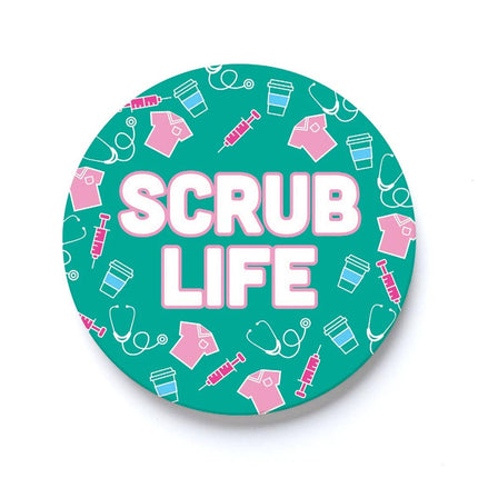 Car Coaster-Scrub Life Teal Icons