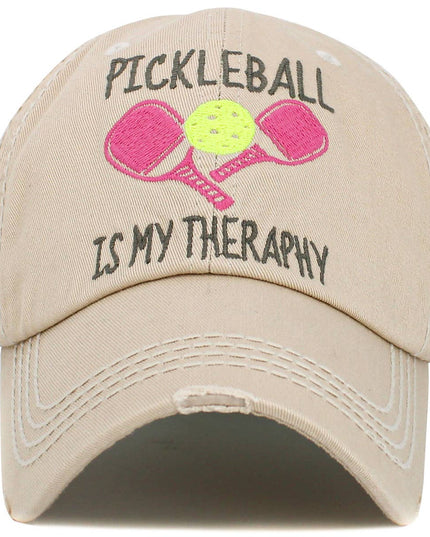 Pickleball Therapy Washed Vintage Ballcap