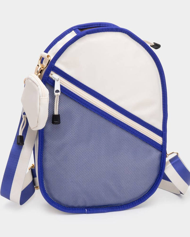 Pickleball Sling Crossbody Bag, Ivory Black