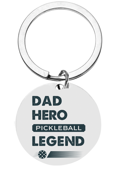Pickleball Hero Dad Keychain