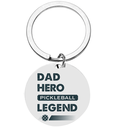 Pickleball Hero Dad Keychain
