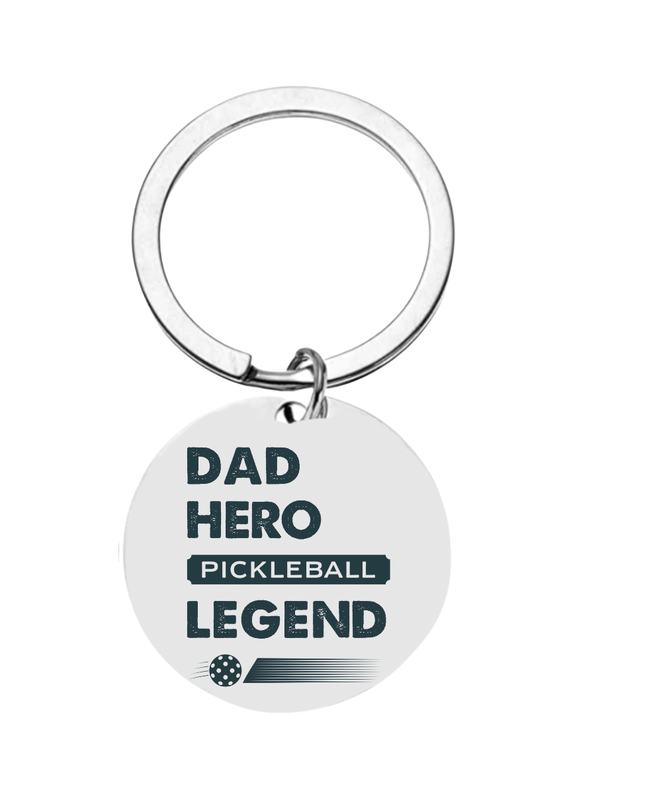 Pickleball Hero Dad Keychain