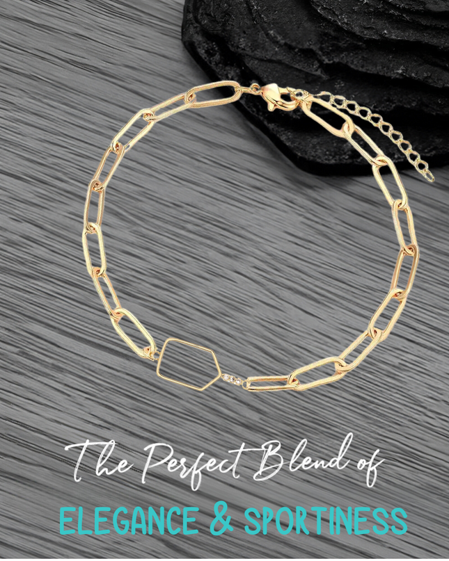 Pickleball Paddle Paperclip Bracelet