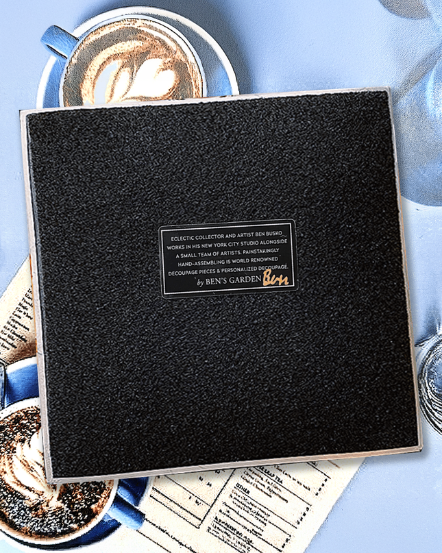 Mahjong #3 Decoupage Glass Tray