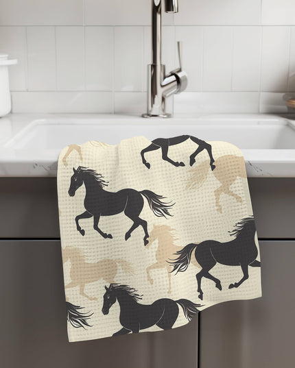 Horse Pony Equestrian Tack Kitchen Towel Waffle Gifts Farm