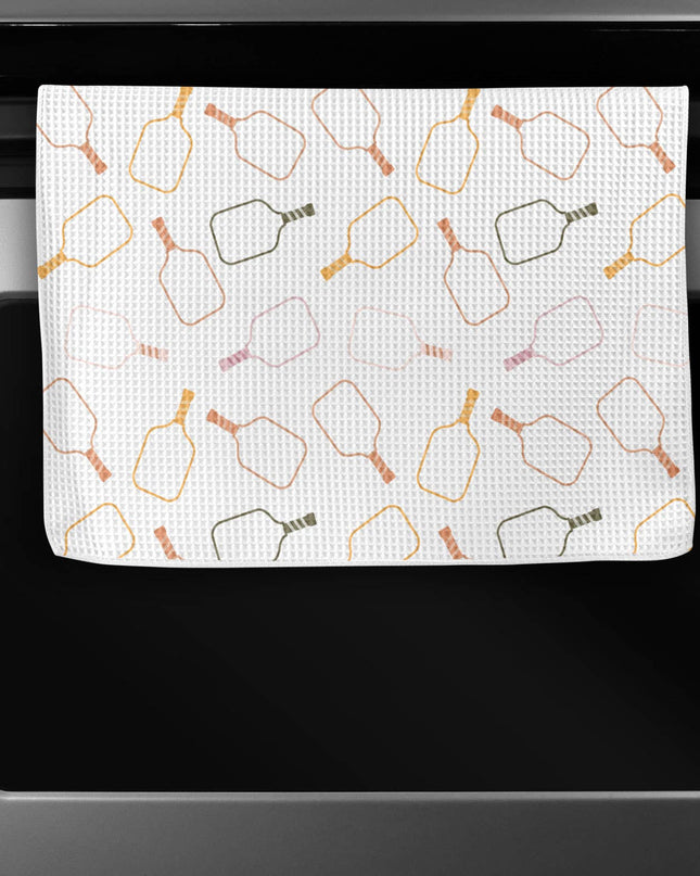 Pickleball Paddle Waffle Towel