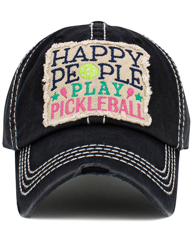 HAPPY PEOPLE PLAY PICKLEBALL Vintage Baseball Cap