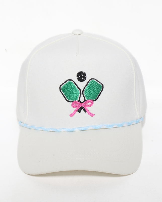 SPORTS PICKLE BALL embroidery 5 Panel Hat with Rope