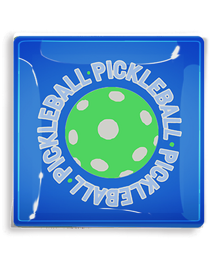 Pickleball Royal Blue Decoupage Glass Tray