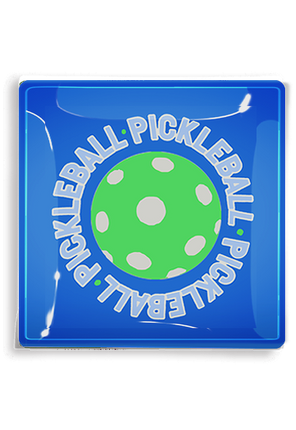 Pickleball Royal Blue Decoupage Glass Tray