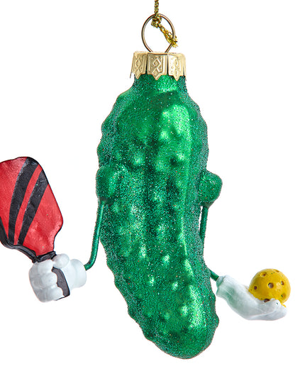 Kurt Adler Glass Pickleballer Ornament
