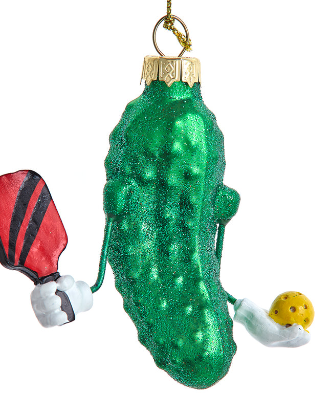 Kurt Adler Glass Pickleballer Ornament