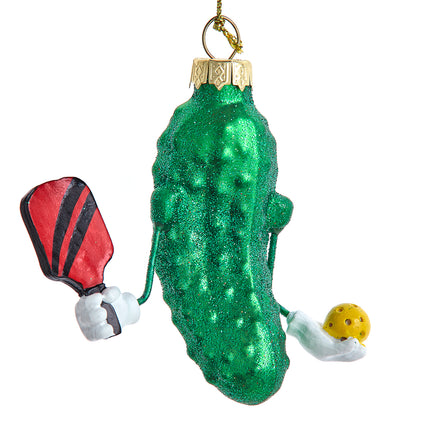 Kurt Adler Glass Pickleballer Ornament