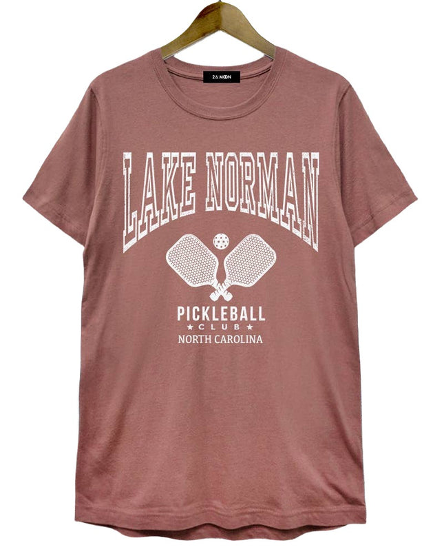 Pickleball Club Graphic Tee Lake Norman or Customize Dusty Mint Mauve