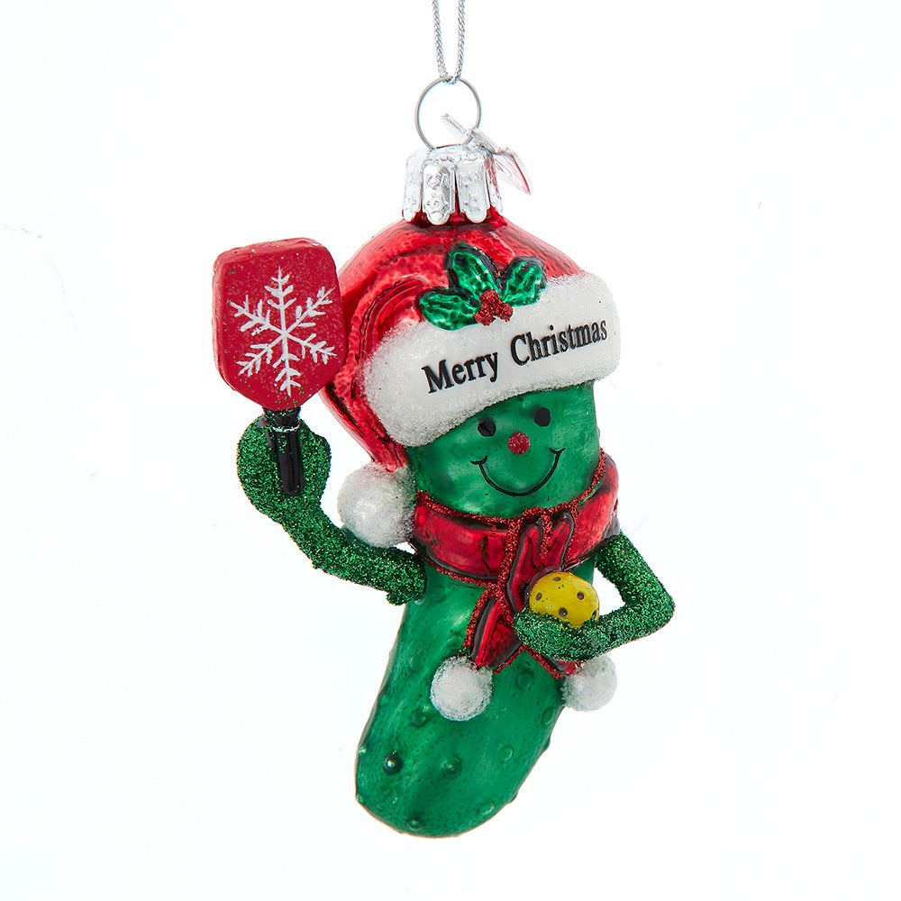 Noble Gems Glass Pickleball Pickle With Santa Ornament - Thumbnail 2