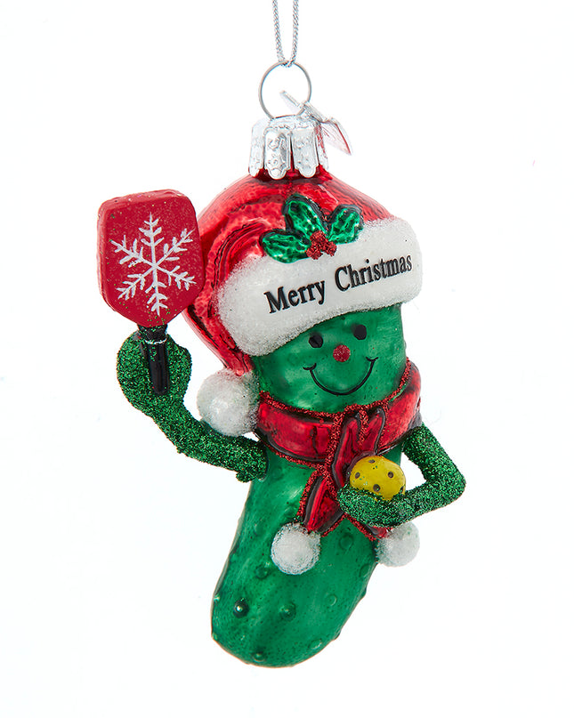 Kurt Adler Nobel Gems Glass Pickle Santa Hat Ornament