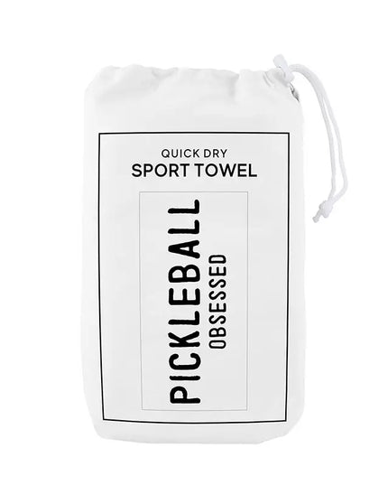 Dink Smash Slice Serve Sport Towel with Pouch