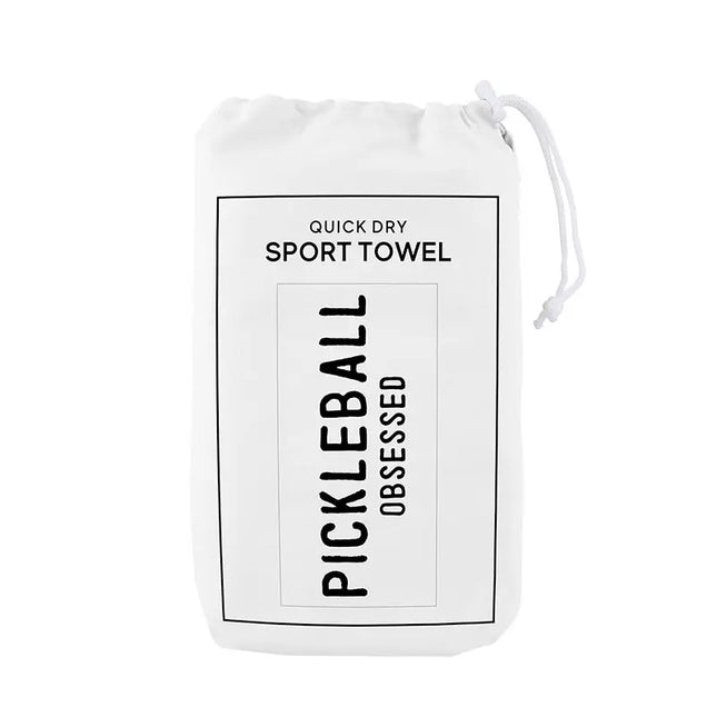 Dink Smash Slice Serve Sport Towel with Pouch